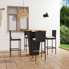 alt="5 Piece Garden Bar Set with Cushions Poly Rattan Black"