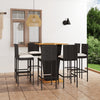 alt="9 Piece Garden Bar Set with Cushions Poly Rattan Black""
