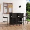 alt="5 Piece Garden Bar Set with Cushions Black"