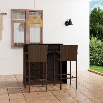 alt="3 Piece Garden Bar Set Brown"