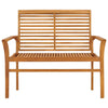 Garden Bench with Anthracite Cushion 112 cm Solid Teak Wood