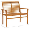 Garden Bench with Anthracite Cushion 112 cm Solid Teak Wood
