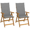 alt="Garden Reclining Chairs 2 pcs with Cushions Solid Acacia Wood"