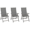 alt="Garden Reclining Chairs 3 pcs with Cushions Solid Acacia Wood""