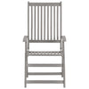 Garden Reclining Chairs 3 pcs with Cushions Solid Acacia Wood