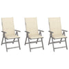 alt="Garden Reclining Chairs 3 pcs with Cushions Solid Acacia Wood""