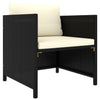 6 Piece Garden Lounge Set with Cushions Poly Rattan Black