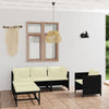 alt="6 Piece Garden Lounge Set with Cushions Poly Rattan Black"