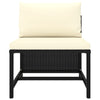 6 Piece Garden Lounge Set with Cushions Poly Rattan Black