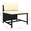 6 Piece Garden Lounge Set with Cushions Poly Rattan Black