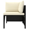 8 Piece Garden Lounge Set with Cushions Poly Rattan Black