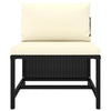 8 Piece Garden Lounge Set with Cushions Poly Rattan Black