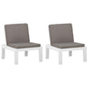 Garden Lounge Chairs with Cushions 2 pcs Plastic White
