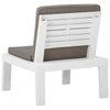 Garden Lounge Chairs with Cushions 2 pcs Plastic White