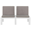 Garden Lounge Benches with Cushions 2 pcs Plastic White