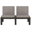 Garden Lounge Benches with Cushions 2 pcs Plastic Grey