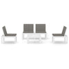 4 Piece Garden Lounge Set with Cushions Plastic White