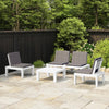 alt="4 Piece Garden Lounge Set with Cushions Plastic White"