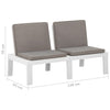 4 Piece Garden Lounge Set with Cushions Plastic White