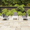 alt="4 Piece Garden Lounge Set with Cushions Plastic White"