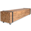 alt="TV Stand 110x30x32.5 cm Solid Teak Wood"