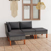 alt="4 Piece Garden Lounge Set with Cushions Poly Rattan Grey"
