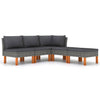 alt="5 Piece Garden Lounge Set with Cushions Poly Rattan Grey"