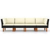 4-Seater Garden Sofa with Cushions Black Poly Rattan