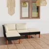 alt="4 Piece Garden Lounge Set with Cushions Poly Rattan Black"