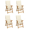 alt="Garden Reclining Chairs 4 pcs with Cushions Solid Acacia Wood"