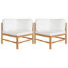 alt="Corner Sofas 2 pcs with Cream Cushions Solid Teak Wood""