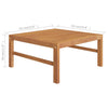 2 Piece Garden Lounge Set with Cream Cushions Teak Wood