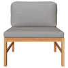 3 Piece Garden Lounge Set with Dark Grey Cushions Teak Wood