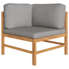 2 Piece Garden Lounge Set with Dark Grey Cushions Teak Wood