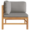 2 Piece Garden Lounge Set with Dark Grey Cushions Teak Wood