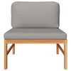 2 Piece Garden Lounge Set with Dark Grey Cushions Teak Wood