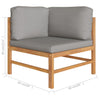 2 Piece Garden Lounge Set with Dark Grey Cushions Teak Wood