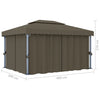 Gazebo with Curtain 4x3 m Taupe Aluminium