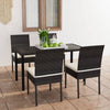 alt="5 Piece Garden Dining Set Poly Rattan Black"