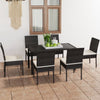 alt="7 Piece Garden Dining Set Poly Rattan Black"