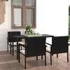 alt="5 Piece Garden Dining Set Poly Rattan Black"