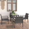 alt="5 Piece Garden Dining Set Poly Rattan Grey"