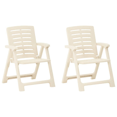 alt="Garden Chairs 2 pcs Plastic White"