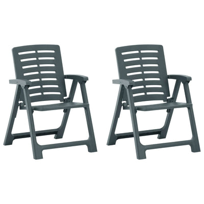 alt="Garden Chairs 2 pcs Plastic Green"