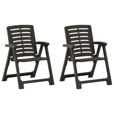 alt="Garden Chairs 2 pcs Plastic Anthracite"
