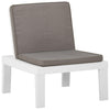alt="Garden Lounge Chair with Cushion Plastic White"