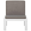 Garden Lounge Chair with Cushion Plastic White