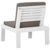 Garden Lounge Chair with Cushion Plastic White