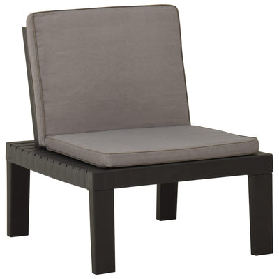 alt="Garden Lounge Chair with Cushion Plastic Grey""