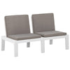 alt="Garden Lounge Bench with Cushion Plastic White"